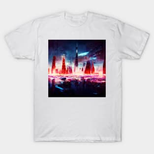 Cyberpunk City at Night T-Shirt